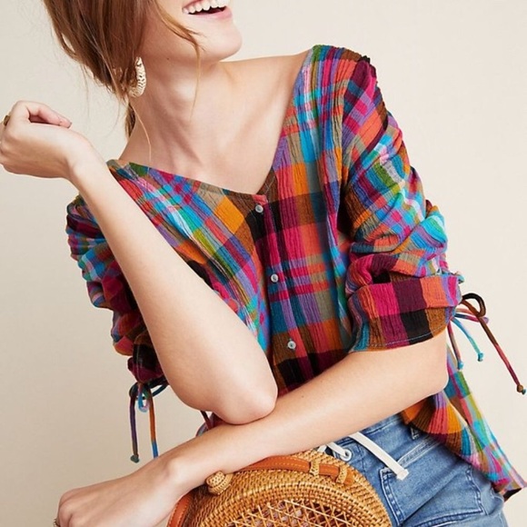 Anthropologie Tops - Anthropologie Amelia Plaid Buttondown